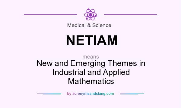 What does NETIAM mean? It stands for New and Emerging Themes in Industrial and Applied Mathematics