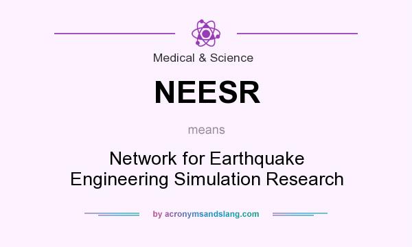 What does NEESR mean? It stands for Network for Earthquake Engineering Simulation Research