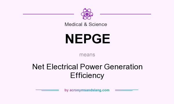 What does NEPGE mean? It stands for Net Electrical Power Generation Efficiency