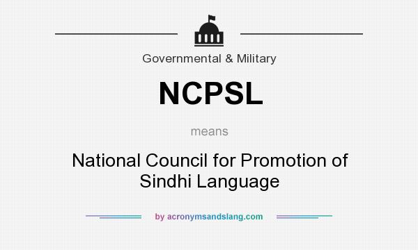 What does NCPSL mean? It stands for National Council for Promotion of Sindhi Language
