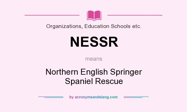 What does NESSR mean? It stands for Northern English Springer Spaniel Rescue