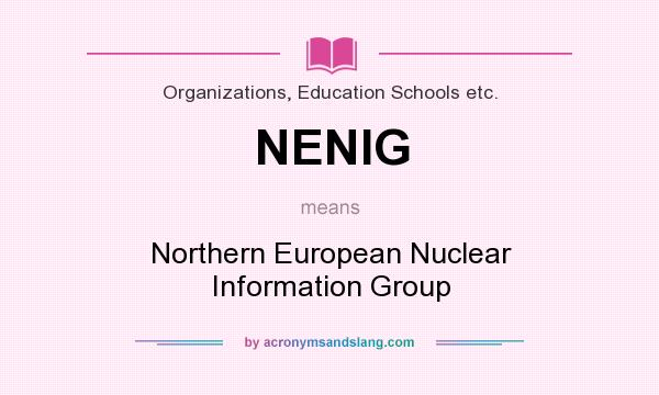 What does NENIG mean? It stands for Northern European Nuclear Information Group