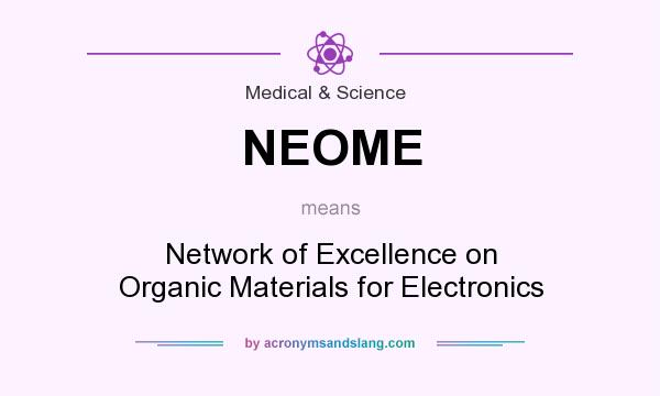 What does NEOME mean? It stands for Network of Excellence on Organic Materials for Electronics