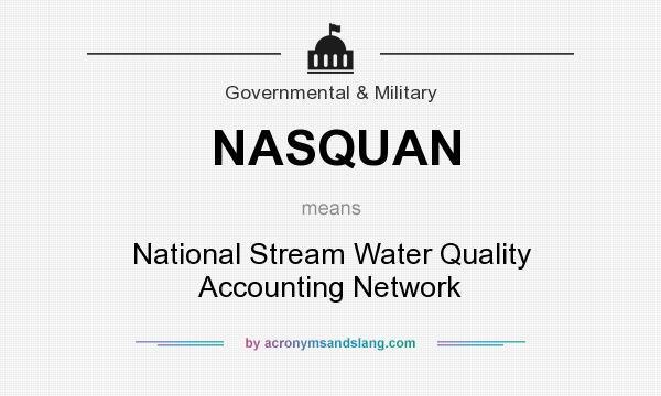 What does NASQUAN mean? It stands for National Stream Water Quality Accounting Network