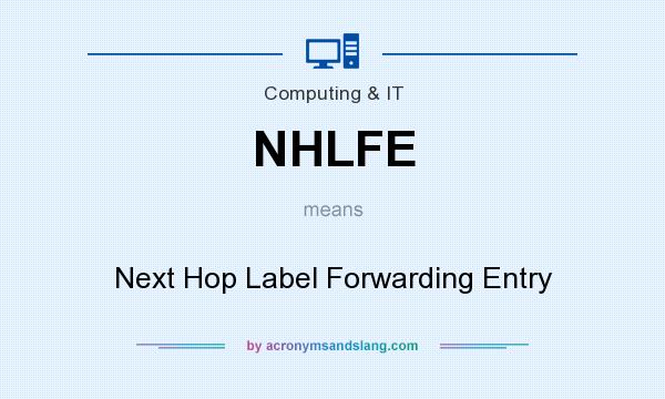 What does NHLFE mean? It stands for Next Hop Label Forwarding Entry