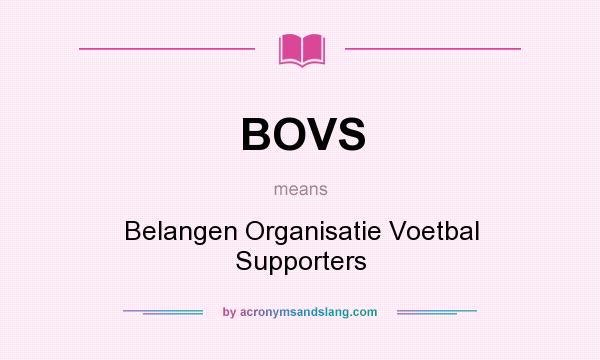 What does BOVS mean? It stands for Belangen Organisatie Voetbal Supporters