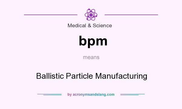 What does bpm mean? It stands for Ballistic Particle Manufacturing