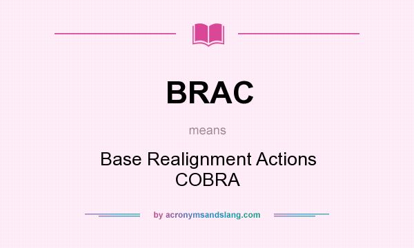 What does BRAC mean? It stands for Base Realignment Actions COBRA