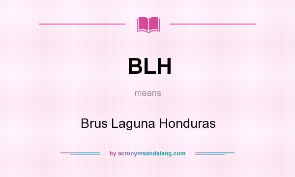 What does BLH mean? It stands for Brus Laguna Honduras