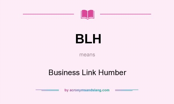 What does BLH mean? It stands for Business Link Humber