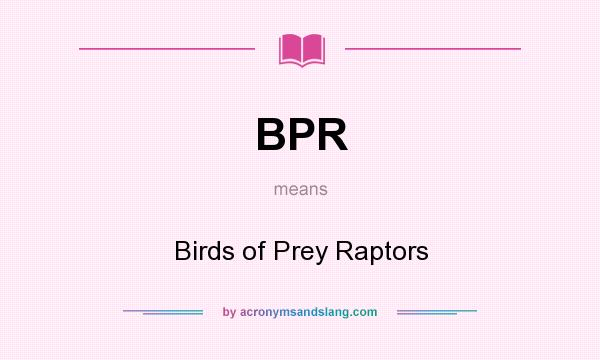 What does BPR mean? It stands for Birds of Prey Raptors