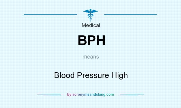 What does BPH mean? It stands for Blood Pressure High