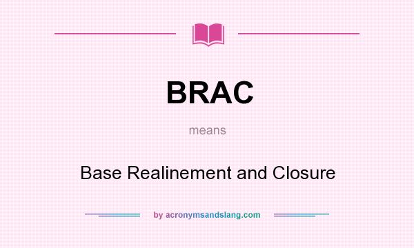 What does BRAC mean? It stands for Base Realinement and Closure