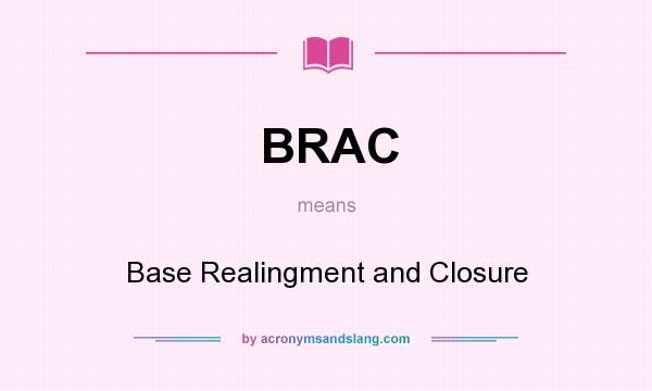 What does BRAC mean? It stands for Base Realingment and Closure