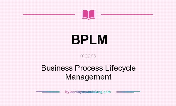 What does BPLM mean? It stands for Business Process Lifecycle Management