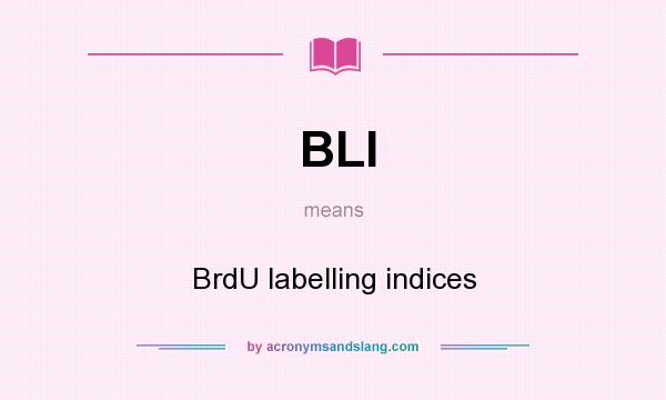What does BLI mean? It stands for BrdU labelling indices