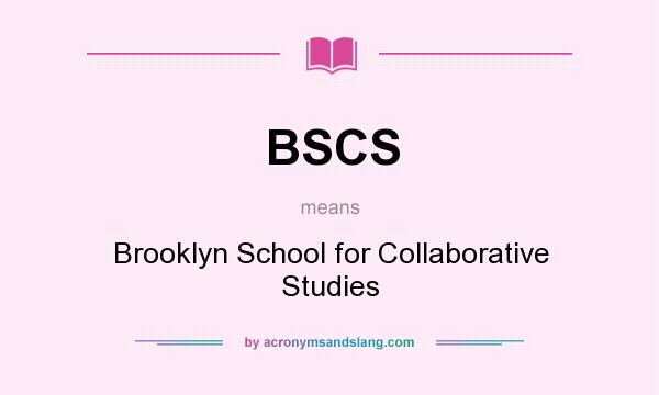 What does BSCS mean? It stands for Brooklyn School for Collaborative Studies