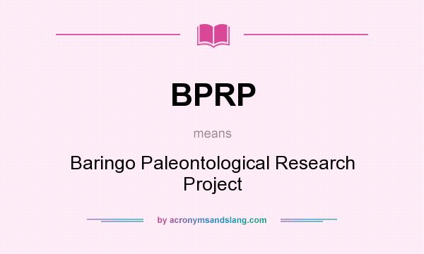 What does BPRP mean? It stands for Baringo Paleontological Research Project