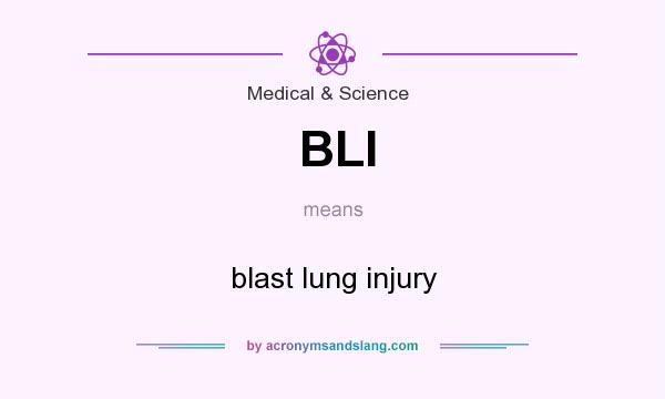 What does BLI mean? It stands for blast lung injury