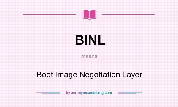 What does BINL mean? It stands for Boot Image Negotiation Layer
