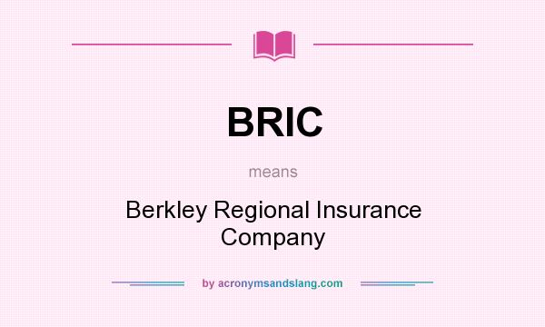 What does BRIC mean? It stands for Berkley Regional Insurance Company