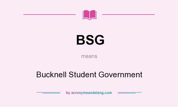What does BSG mean? It stands for Bucknell Student Government