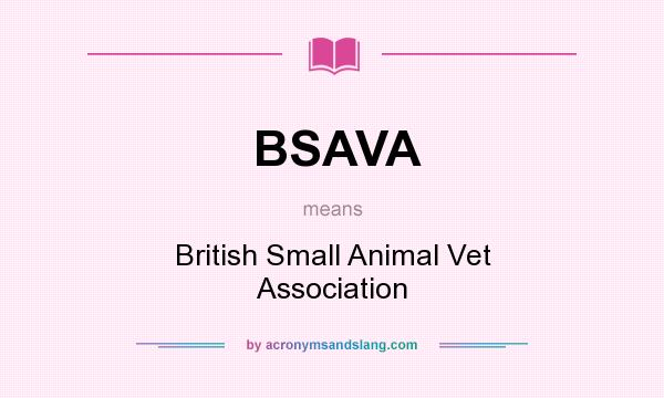 What does BSAVA mean? It stands for British Small Animal Vet Association
