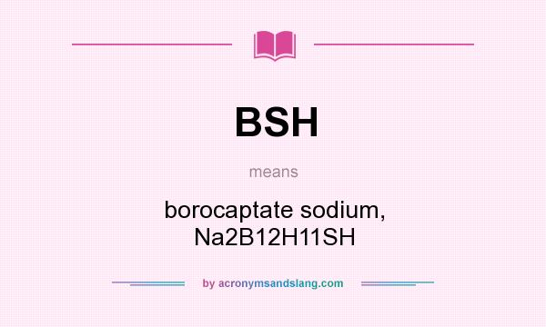 What does BSH mean? It stands for borocaptate sodium, Na2B12H11SH