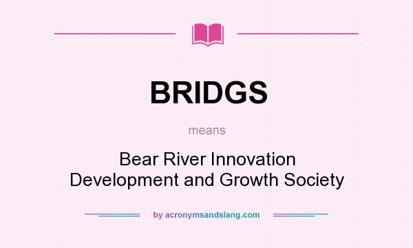 What does BRIDGS mean? It stands for Bear River Innovation Development and Growth Society
