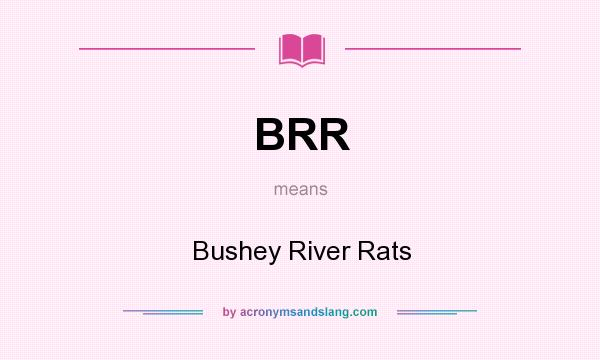 What does BRR mean? It stands for Bushey River Rats
