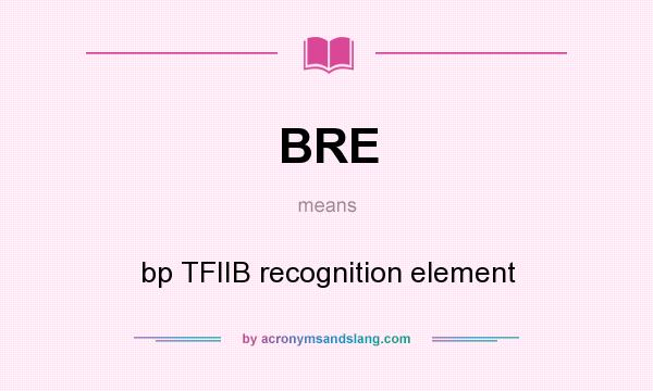 What does BRE mean? It stands for bp TFIIB recognition element