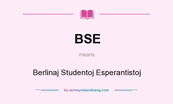What does BSE mean? It stands for Berlinaj Studentoj Esperantistoj