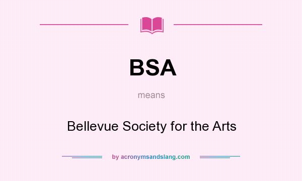 What does BSA mean? It stands for Bellevue Society for the Arts