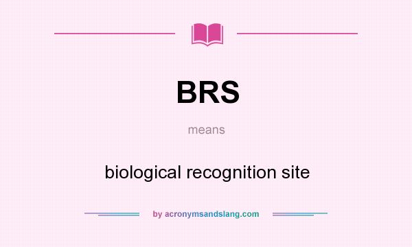 What does BRS mean? It stands for biological recognition site