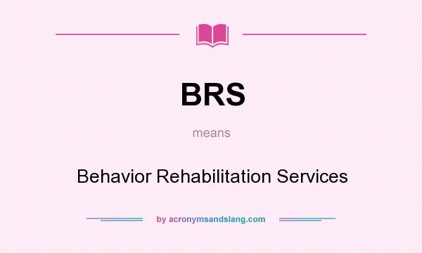 What does BRS mean? It stands for Behavior Rehabilitation Services