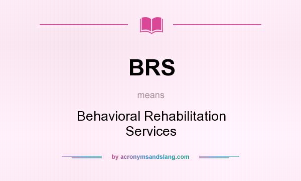 What does BRS mean? It stands for Behavioral Rehabilitation Services