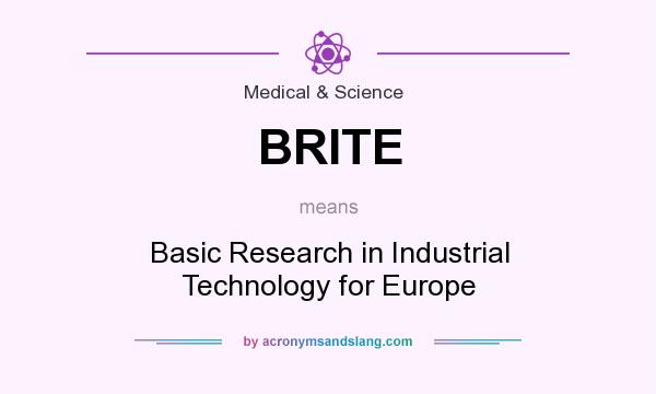 What does BRITE mean? It stands for Basic Research in Industrial Technology for Europe
