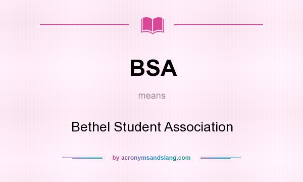 What does BSA mean? It stands for Bethel Student Association