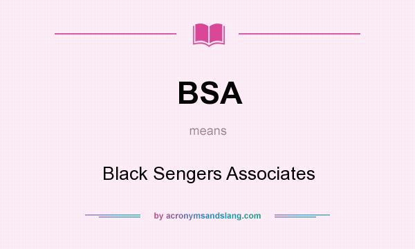 What does BSA mean? It stands for Black Sengers Associates