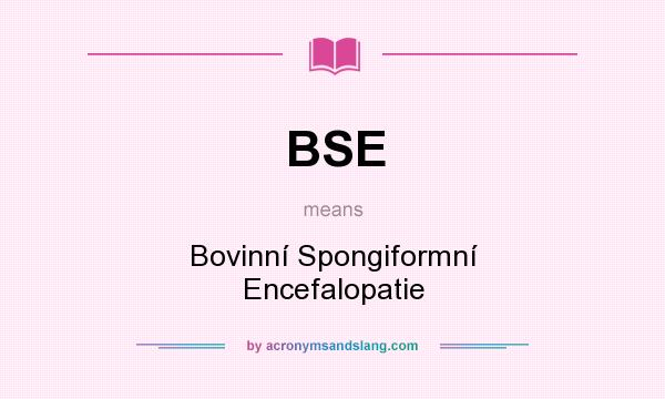 What does BSE mean? It stands for Bovinní Spongiformní Encefalopatie