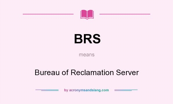 What does BRS mean? It stands for Bureau of Reclamation Server