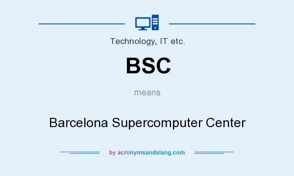 What does BSC mean? It stands for Barcelona Supercomputer Center
