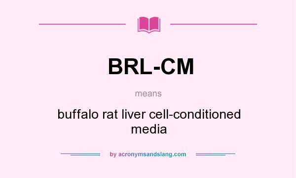 What does BRL-CM mean? It stands for buffalo rat liver cell-conditioned media