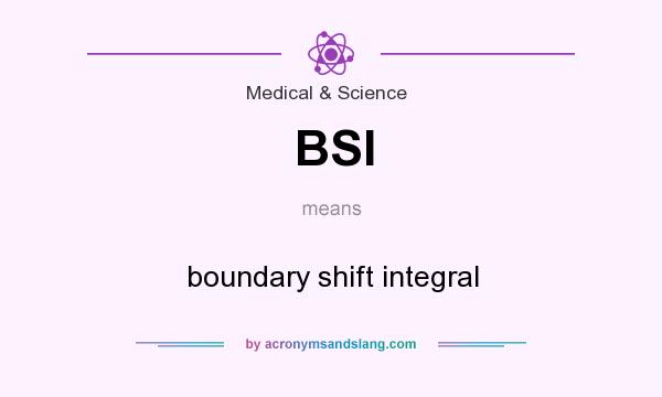 What does BSI mean? It stands for boundary shift integral
