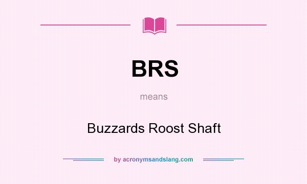 What does BRS mean? It stands for Buzzards Roost Shaft