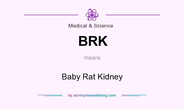 What does BRK mean? It stands for Baby Rat Kidney
