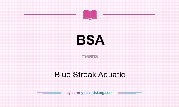 What does BSA mean? It stands for Blue Streak Aquatic