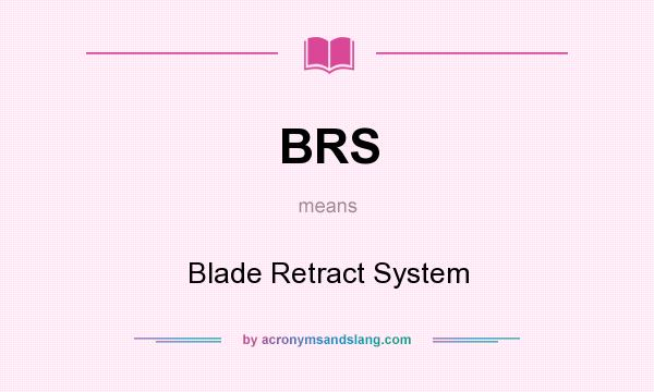 What does BRS mean? It stands for Blade Retract System
