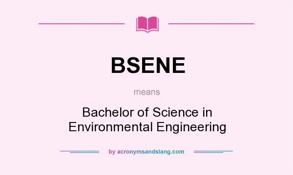 What does BSENE mean? It stands for Bachelor of Science in Environmental Engineering