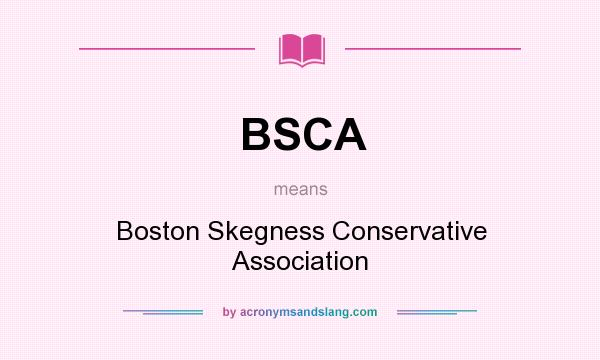 What does BSCA mean? It stands for Boston Skegness Conservative Association
